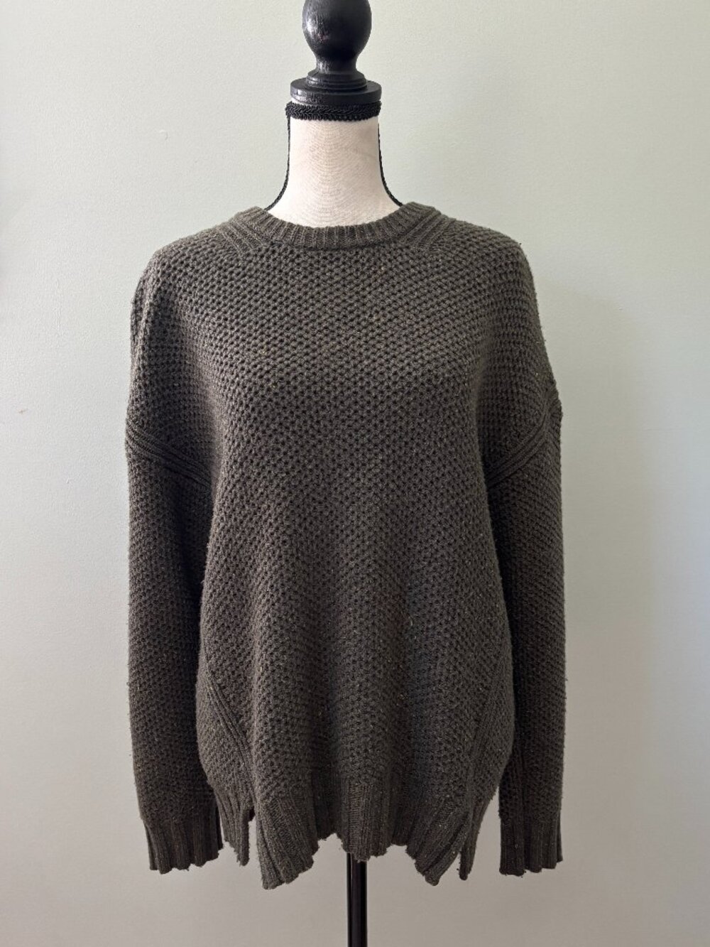 Rails Dillon Olive Chunky Knit Sweater Split Hem Small Like New